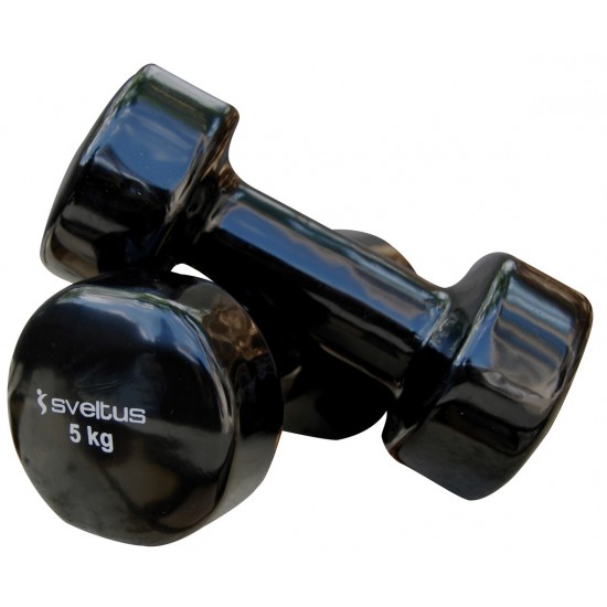 Dumbbells vinyl SVELTUS Epoxy 1185 2x5kg Black